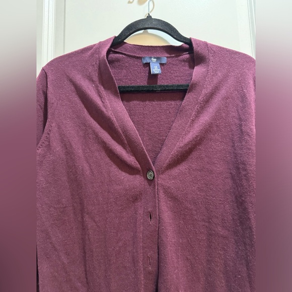 GAP Cardigan Burgundy Small Button Up  Armpit To Armpit 18” Length 25” - Picture 3 of 5